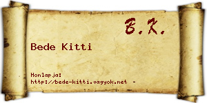 Bede Kitti névjegykártya